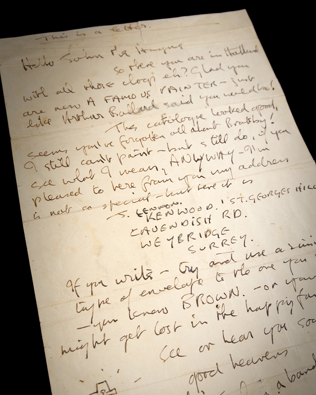 Lot 5093 Beatles: John Lennon Twice-Signed Autograph Letter to Art School Friend Jonathan Hague, with Original ‘Jesus Christ’ Sketch, “This is guess who?”