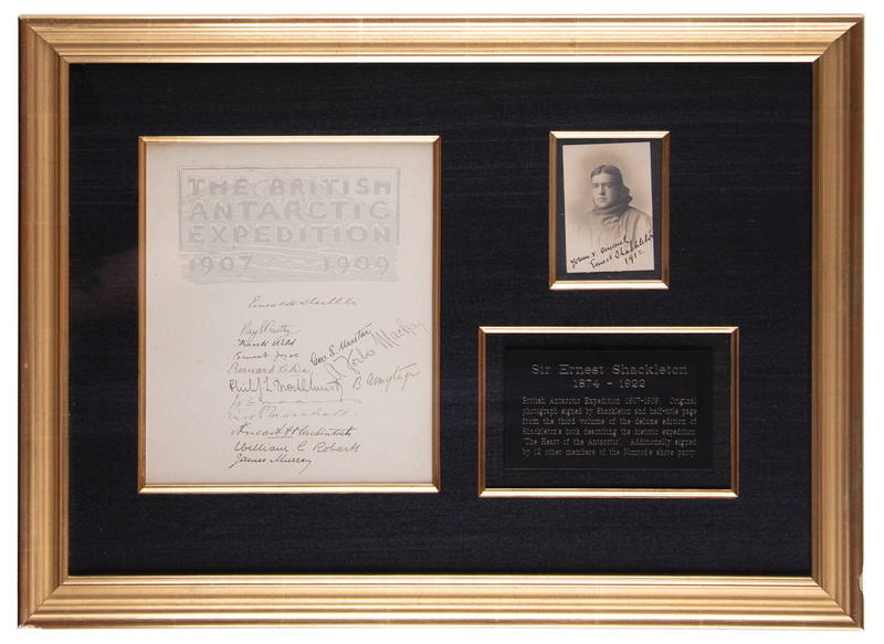 Lot 5043 Ernest Shackleton Signed Photograph and British Antarctic Expedition Shore Party Signatures