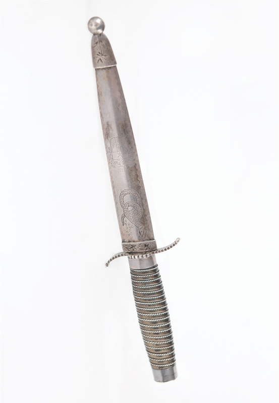 Lot 5010 Historic Federal Period American Dirk Belonging to the Pumpelly Family with Later Tammany Hall Engraving