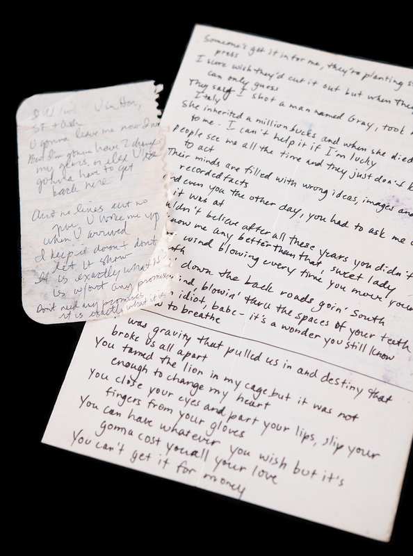 Lot 5090 Bob Dylan Handwritten Working Lyrics for Blood on the Tracks - Idiot Wind and You're Gonna Make Me Lonesome When You Go