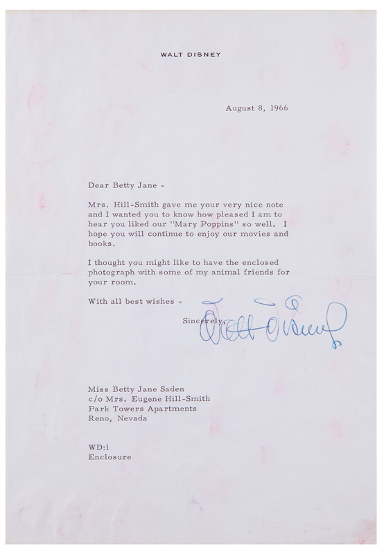 Lot 5106 Walt Disney Typed Letter Signed: 