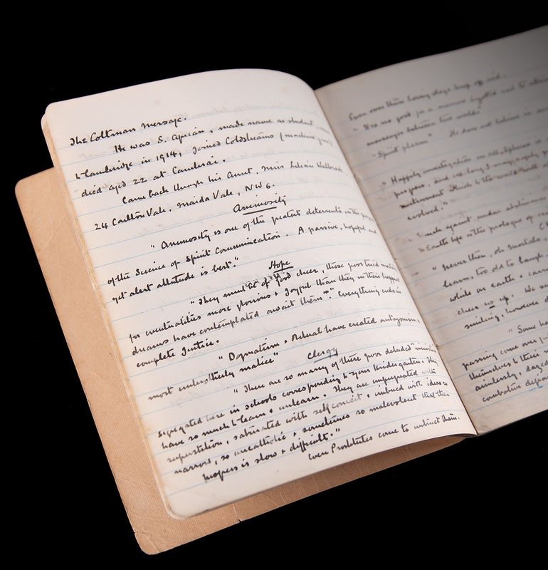 Lot 5084 Arthur Conan Doyle Handwritten Spiritualism Casebook - 40+ Pages on Mediums, Seances, and Automatic Writing