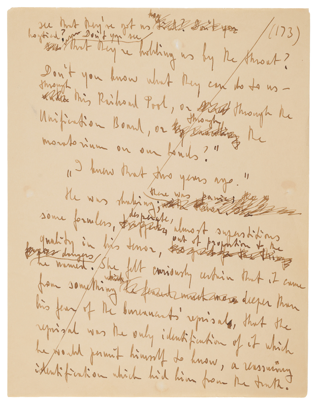 Lot 5086 Ayn Rand Handwritten Manuscript Page from a Working Draft of Atlas Shrugged