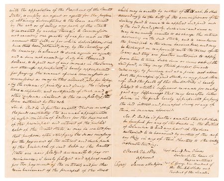 Lot #5017 War of 1812: John Quincy Adams and Albert Gallatin Letter Signed with $6 Million European Loan Document Archive - Image 13