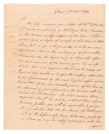 Lot #5017 War of 1812: John Quincy Adams and Albert Gallatin Letter Signed with $6 Million European Loan Document Archive - Image 2