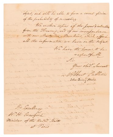 Lot #5017 War of 1812: John Quincy Adams and Albert Gallatin Letter Signed with $6 Million European Loan Document Archive - Image 3