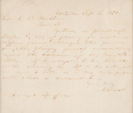 Lot #5019 Abraham Lincoln Examines Debate Claims Made by Opponent Stephen Douglas, Verifying a Republican Ally?s Stance ?against the admission of any more Slave States? ? ?If his allegation be true, burn this without answering it? - Image 1