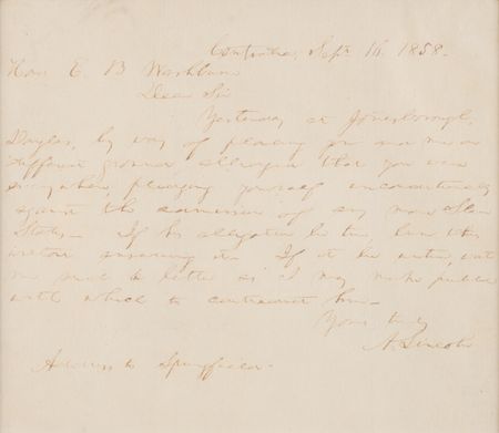Lot #5019 Abraham Lincoln Examines Debate Claims Made by Opponent Stephen Douglas, Verifying a Republican Ally’s Stance “against the admission of any more Slave States” – “If his allegation be true, burn this without answering it” - Image 2