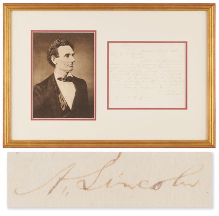 Lot #5019 Abraham Lincoln Examines Debate Claims Made by Opponent Stephen Douglas, Verifying a Republican Ally’s Stance “against the admission of any more Slave States” – “If his allegation be true, burn this without answering it” - Image 1