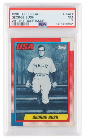 Lot #5028 1990 Topps #USA1 George Bush (White House Issue) Baseball Card - “Here is a Topps card for your Bush display” - Image 2