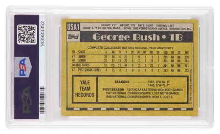 Lot #5028 1990 Topps #USA1 George Bush (White House Issue) Baseball Card - “Here is a Topps card for your Bush display” - Image 3