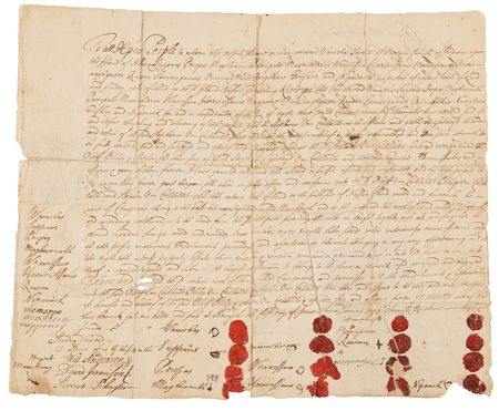 Lot #5035 New York Indian Chiefs Signed Land Cession Deed, Selling Long Island Acreage to the Van Cortlandt Family (1703) - Image 2