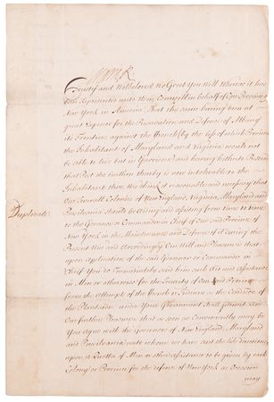 Lot #5044 King William's War: Archive of Letters and Documents Signed by King William III, Queen Mary II, and Colonial Governors of North America, for 