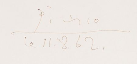 Lot #5074 Pablo Picasso Twice-Signed Sketch - Bull in Profile (1962) - Image 3