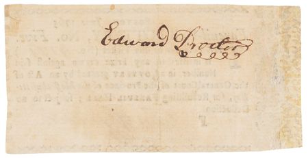 Lot #5004 John Hancock Signed 1765 Faneuil Hall Lottery Ticket, Endorsed by Boston Tea Party Patriot Edward Proctor - Image 2