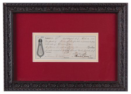 Lot #5064 Thomas Edison and Francis R. Upton Signed Promissory Note from Edison Lamp Co., with Handsome Light Bulb Vignette - Image 1