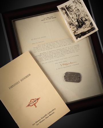 Lot #5057 Robert Oppenheimer Typed Letter Signed to a Manhattan Project Shop Technician on His “contribution to the development of the atomic bomb,