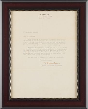 Lot #5057 Robert Oppenheimer Typed Letter Signed to a Manhattan Project Shop Technician on His “contribution to the development of the atomic bomb,