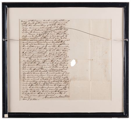 Lot #5018 Andrew Jackson Autograph Letter Signed, Mentioning Gen. Sam Houston, His Executive Papers, and Indian Policy: 