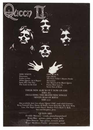 Lot #5097 Queen Signed 'Queen II' Handbill from Their First Headlining UK Tour (1974) - Image 2