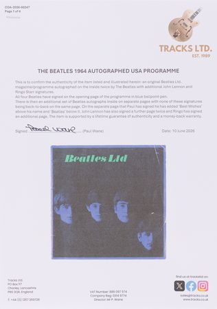 Lot #5091 Beatles Multi-Signed 1964 British ‘Beatles Ltd.’ Tour Program - Featuring a Total of (11) Signatures - Image 10