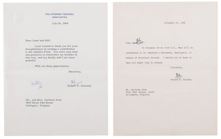 Lot #5026 Carleton V. Kent Archive of Presidential Correspondence and White House Material from John F. Kennedy, Dwight D. Eisenhower, Harry S. Truman, and Robert F. Kennedy (1942-1964) - Image 6