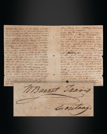 Lot #5038 William Barret Travis Document Signed -