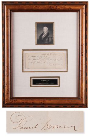 Lot #5036 Daniel Boone Autograph Document Signed