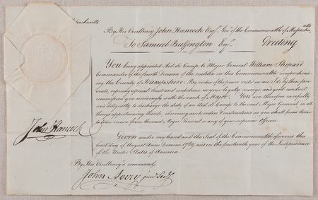 Lot #5005 John Hancock Document Signed as Governor of Massachusetts, Appointing a Veteran of Shays' Rebellion - Image 2