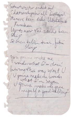Lot #5090 Bob Dylan Handwritten Working Lyrics for Blood on the Tracks - Idiot Wind and You're Gonna Make Me Lonesome When You Go - Image 5