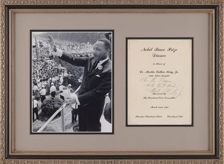 Lot #5078 Martin Luther King, Jr. Signed ‘Nobel Peace Prize Dinner’ Program, Issued During the Selma-to-Montgomery March (March 23, 1965) - Image 1