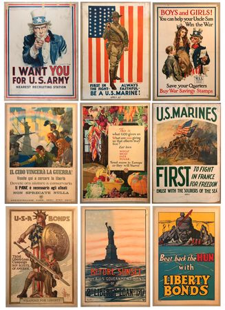 Lot #5051 World War I Poster Collection - (36) American Propaganda Posters, Highlighted by James Montgomery Flagg's Uncle Sam: 