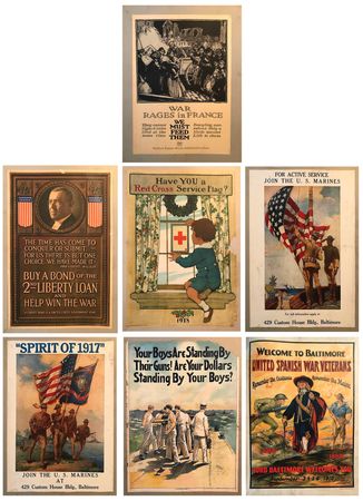 Lot #5051 World War I Poster Collection - (36) American Propaganda Posters, Highlighted by James Montgomery Flagg's Uncle Sam: 