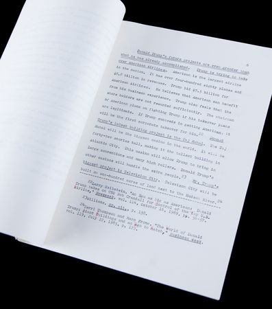 Lot #5029 Donald Trump Signed High School Term Paper, 