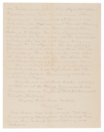 Lot #5065 Albert Einstein Autograph Letter Signed to His Son Eduard from His English Refuge amid Nazi Threats (1933) - “There were plans for my assassination” - Image 3