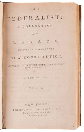 Lot #5009 The Federalist Papers by Alexander Hamilton, James Madison, and John Jay (First Edition, 1788) - The Landmark Defense of the United States Constitution - Image 3
