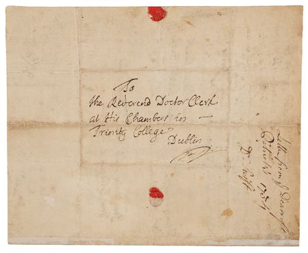 Lot #5081 Jonathan Swift Autograph Letter Signed, Complaining About 