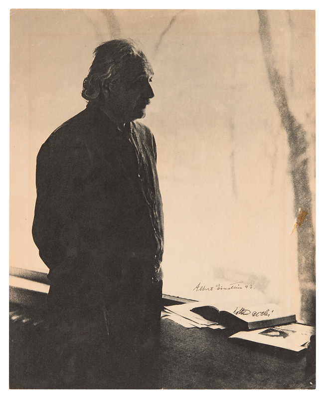 Lot 278 Albert Einstein Signed Photograph by Lotte Jacobi (1938/1943)