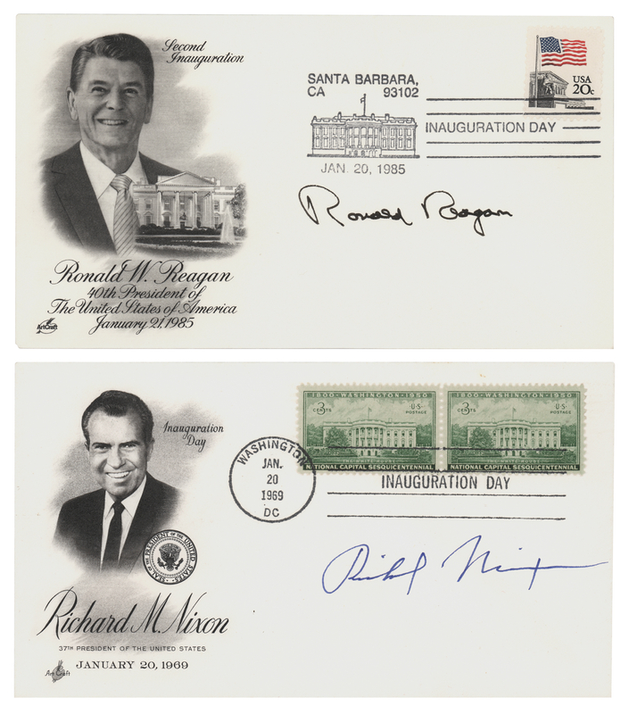 Lot 104 Ronald Reagan and Richard Nixon (2) Signed Inauguration Day Covers