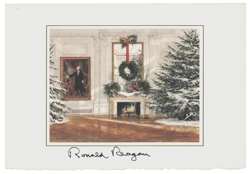 Lot 86 Ronald Reagan Signed White House Christmas Card (1986)