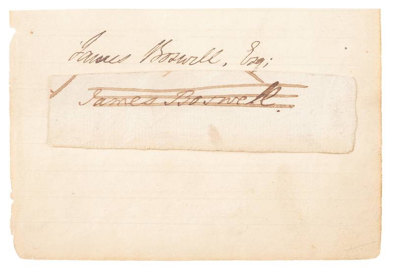 Lot 520 James Boswell Rare Signature - Celebrated Biographer