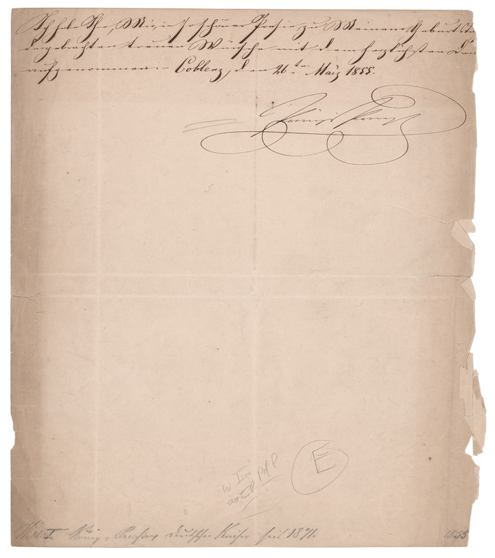 Lot 163 Kaiser Wilhelm I Document Signed