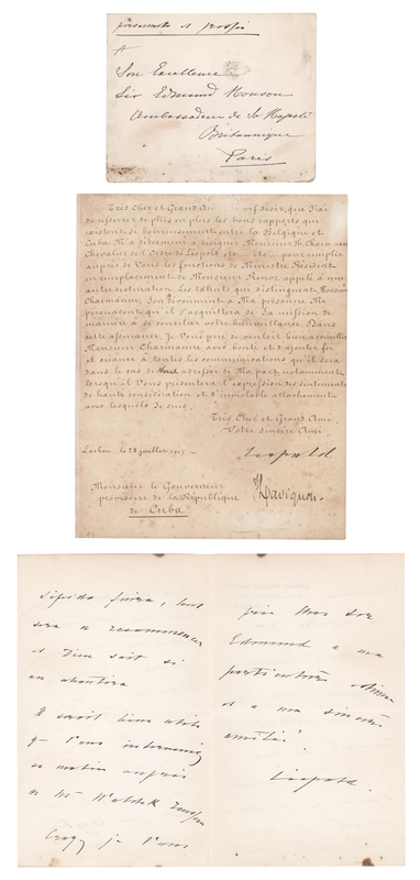 Lot 193 King Leopold II of Belgium Autograph Letter Signed and Document Signed