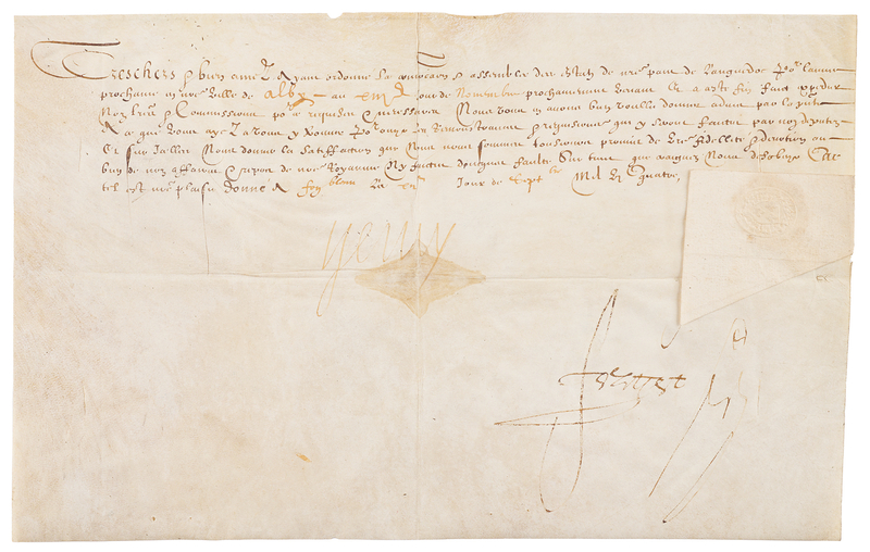 Lot 189 King Henry IV Document Signed, Summoning an Assembly at Albi
