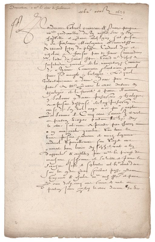 Lot 217 Cardinal Richelieu Document Signed, Granting a Pension to a Professor of Theology