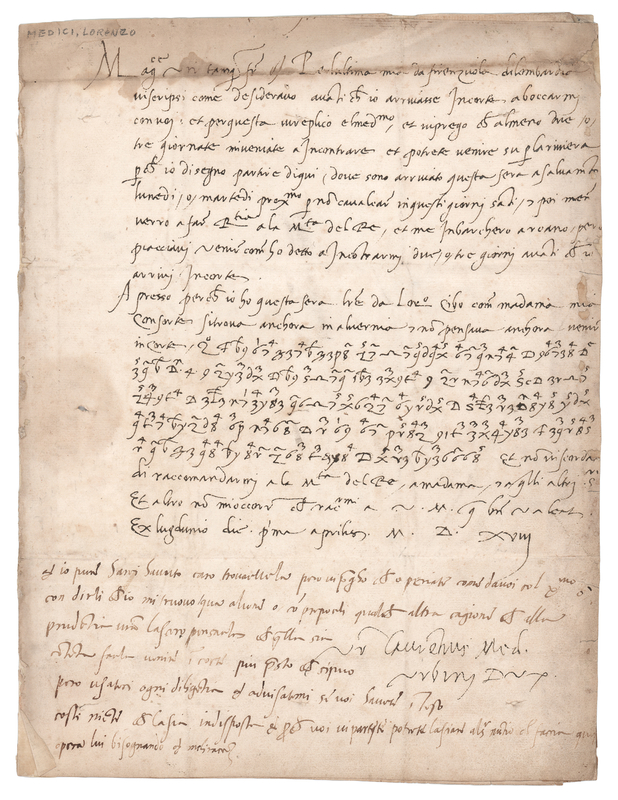Lot 143 Lorenzo de Medici Handwritten Letter