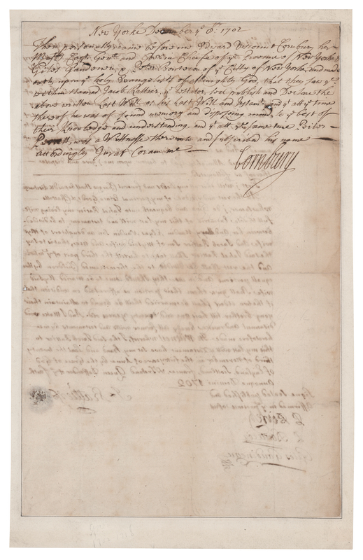 Lot 157 Lord Cornbury Document Signed