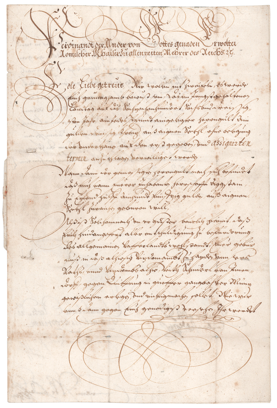 Lot 161 Ferdinand I, Holy Roman Emperor Letter Signed