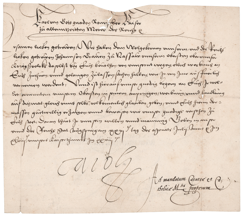 Lot 156 Charles V, Holy Roman Emperor Document Signed