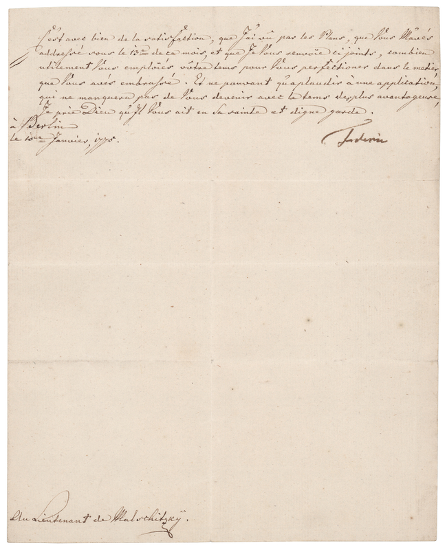 Lot 162 Frederick the Great Letter Signed